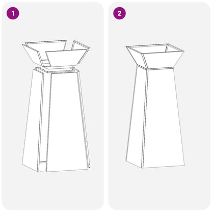 Vaso a Pilastro Argento 40 x 40 x 100 cm Acciaio