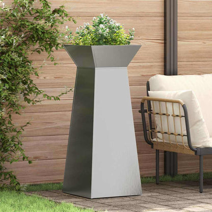 Vaso a Pilastro Argento 40 x 40 x 100 cm Acciaio