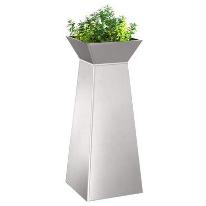 Vaso a Pilastro 2 pcs Argento 40 x 40 x 100 cm Acciaio