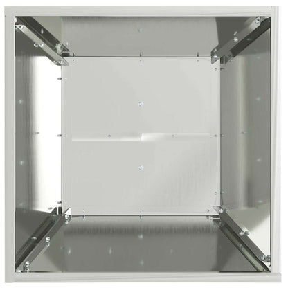 Vaso a Pilastro 2 pcs Argento 40 x 40 x 100 cm Acciaio