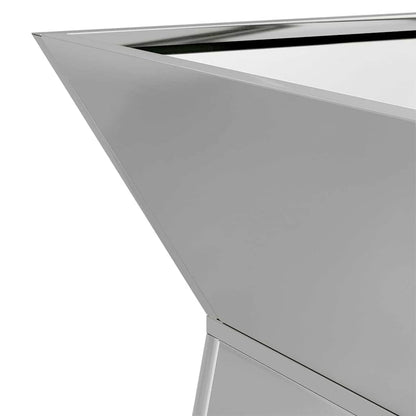 Vaso a Pilastro Argento 40 x 40 x 100 cm Acciaio