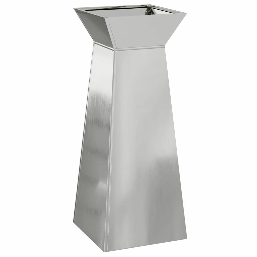 Vaso a Pilastro Argento 40 x 40 x 100 cm Acciaio