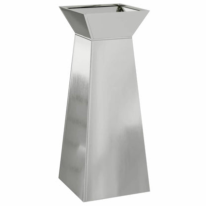 Vaso a Pilastro Argento 40 x 40 x 100 cm Acciaio