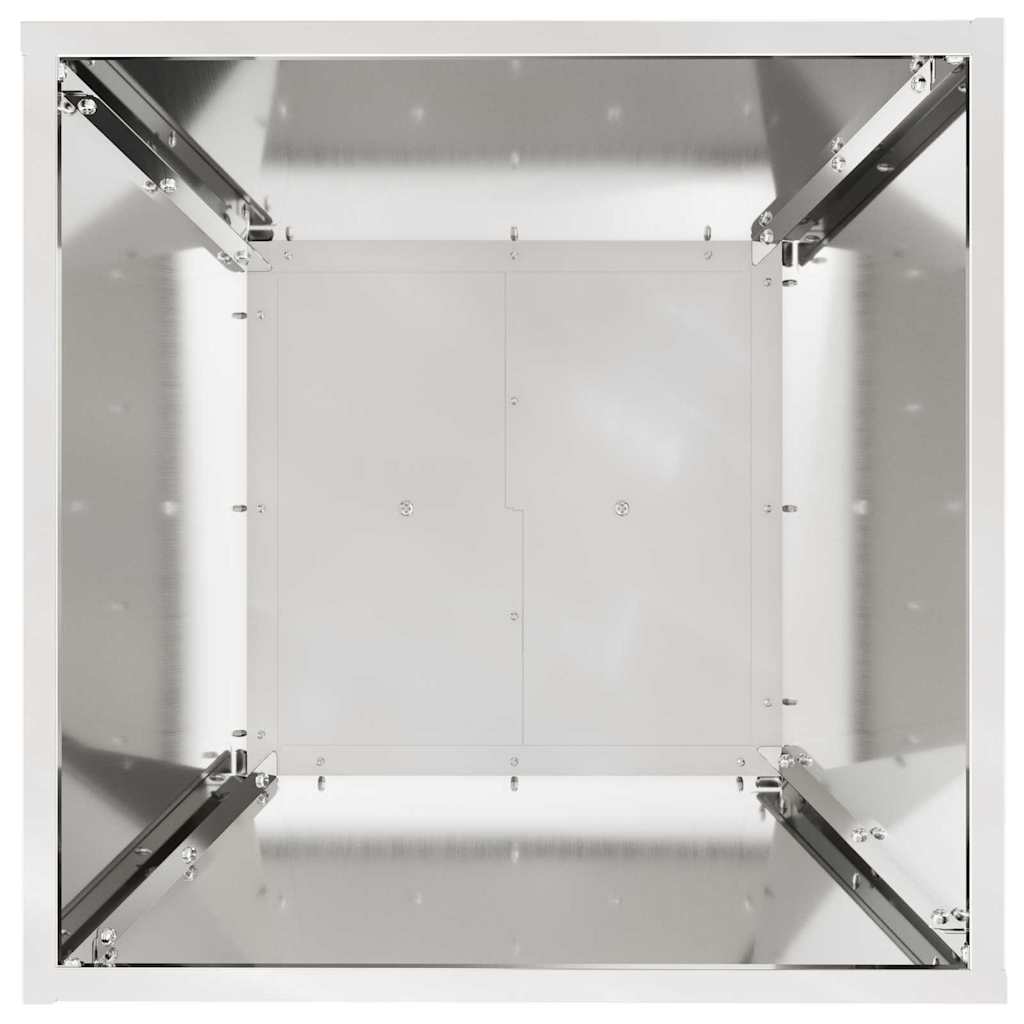 Vaso a Pilastro Argento 40 x 40 x 100 cm Acciaio