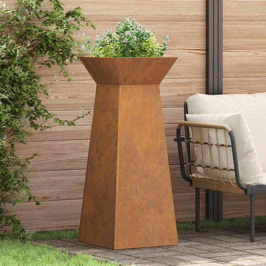 Vaso a Pilastro Argento 40 x 40 x 100 cm Acciaio