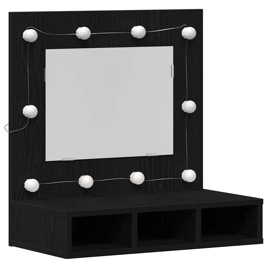 Mobiletto per specchio Rovere Nero 60 x 31,5 x 62 cm | homemem39