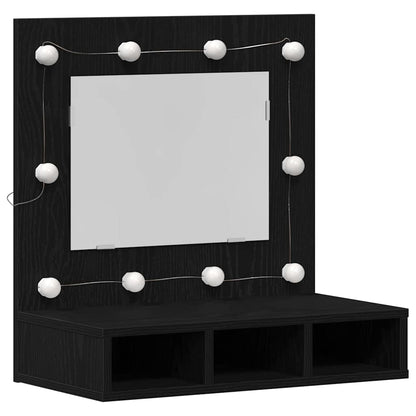 Mobiletto per specchio Rovere Nero 60 x 31,5 x 62 cm | homemem39
