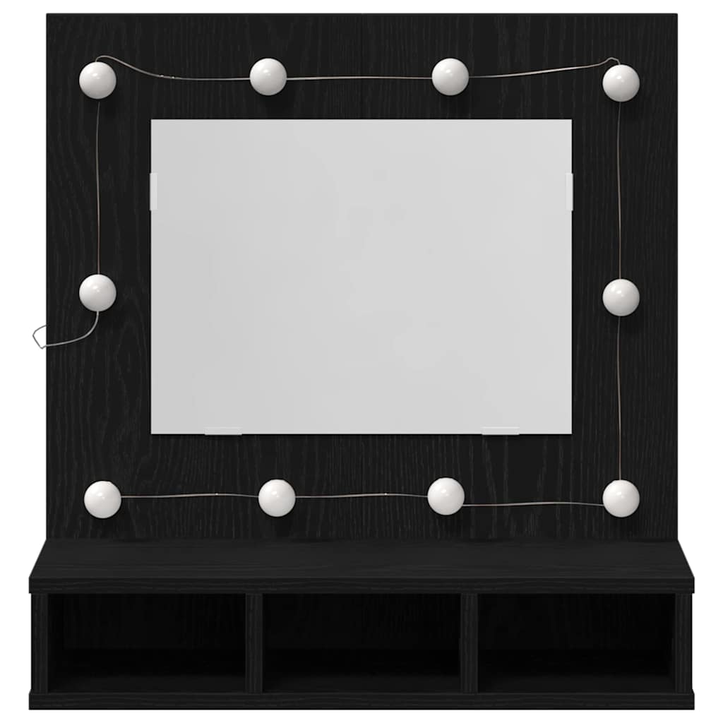 Mobiletto per specchio Rovere Nero 60 x 31,5 x 62 cm | homemem39