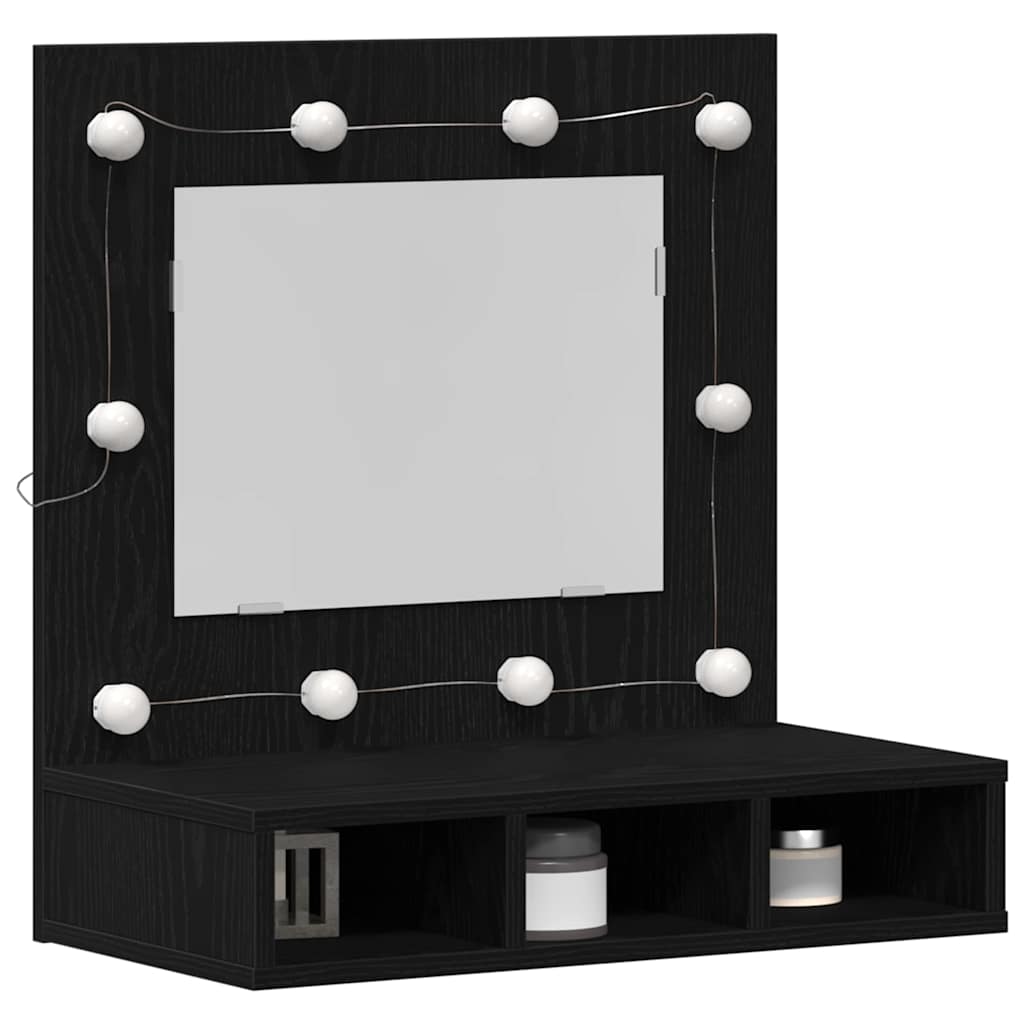 Mobiletto per specchio Rovere Nero 60 x 31,5 x 62 cm | homemem39