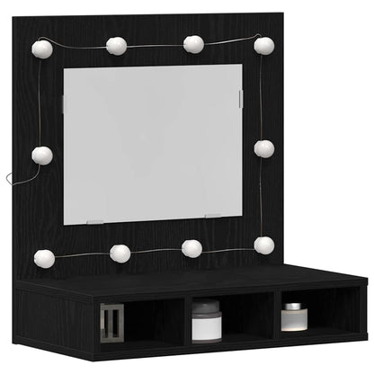 Mobiletto per specchio Rovere Nero 60 x 31,5 x 62 cm | homemem39