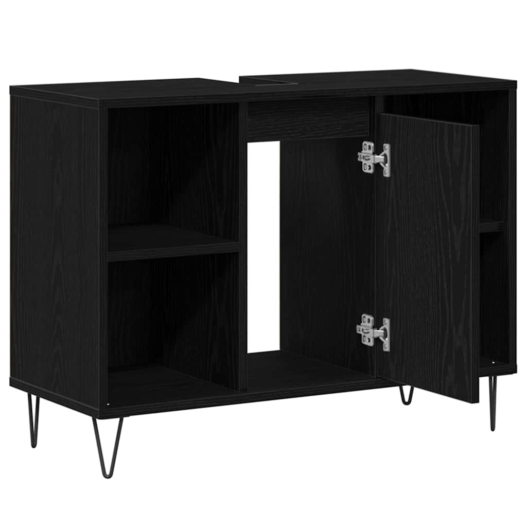 Mobile da Bagno Nero 80 x 33 x 60 cm Legno ingegnerizzato | homemem39