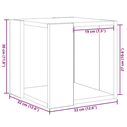 Tavolino da salotto Rovere nero 32 x 32 x 30 cm