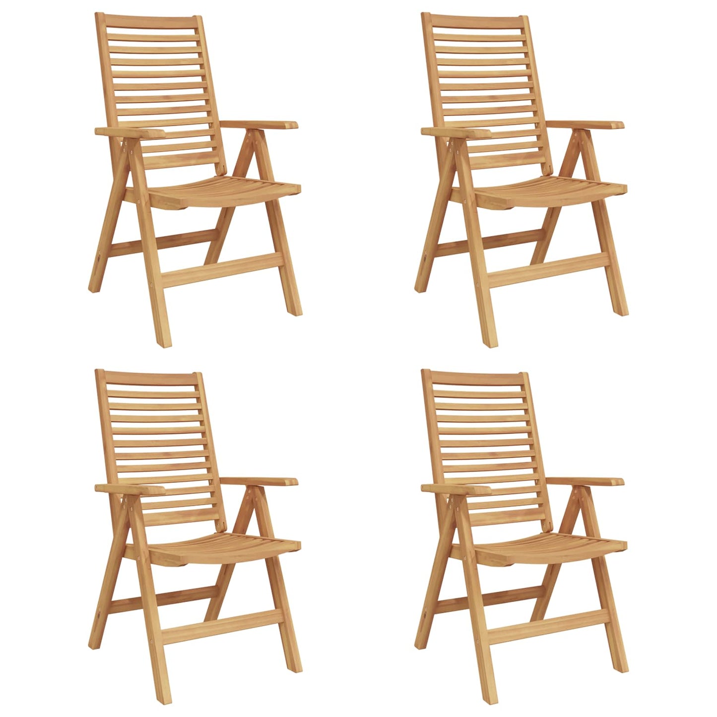 Sedia da Giardino 4 pcs Marrone 52 x 64.5 x 108 cm