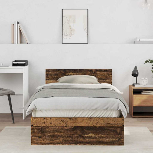 Struttura letto con testata Legno vecchio 100 x 200 cm
