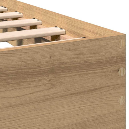 Telaio del Letto con testiera Rovere artigianale 100 x 200 cm - homemem39