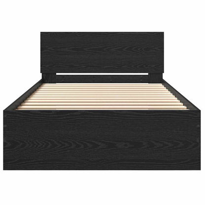 Struttura del letto con testiera Rovere Nero 203 x 185 x 70 cm