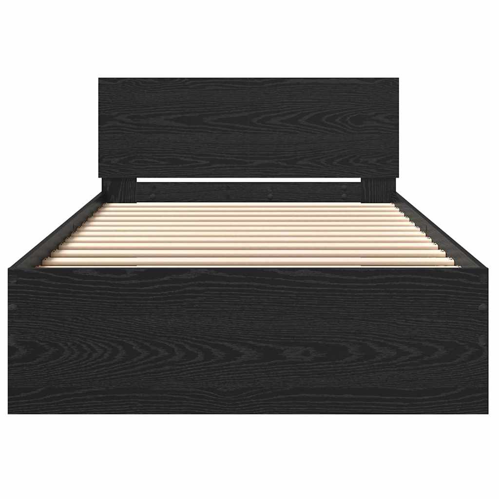 Telaio del Letto Rovere Nero 100 x 200 cm Legno multistrato - homemem39