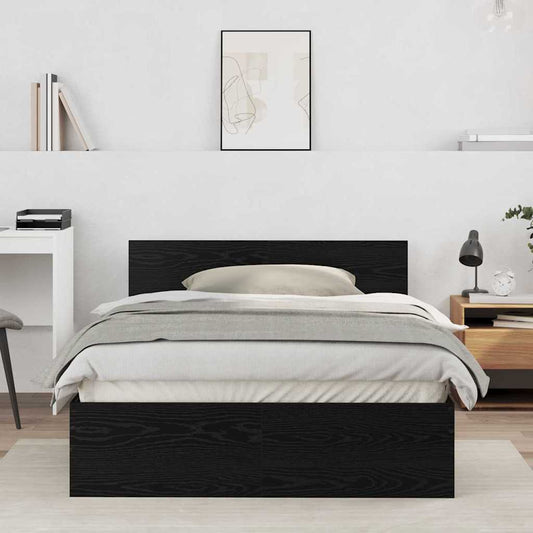 Struttura letto con testata Rovere Nero 120 x 190 cm