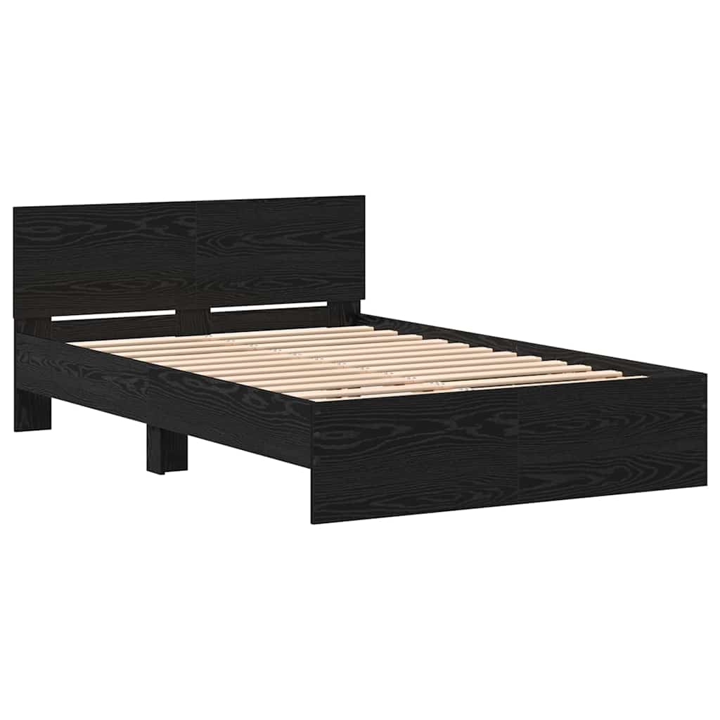 Struttura letto con testata Rovere Nero 120 x 190 cm