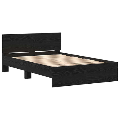 Struttura letto con testata Rovere Nero 120 x 190 cm