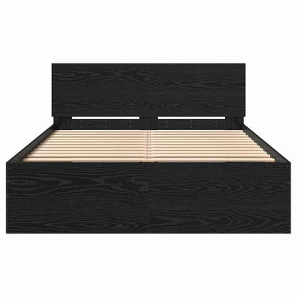 Telaio del Letto Rovere Nero 120 x 190 cm Legno multistrato - homemem39