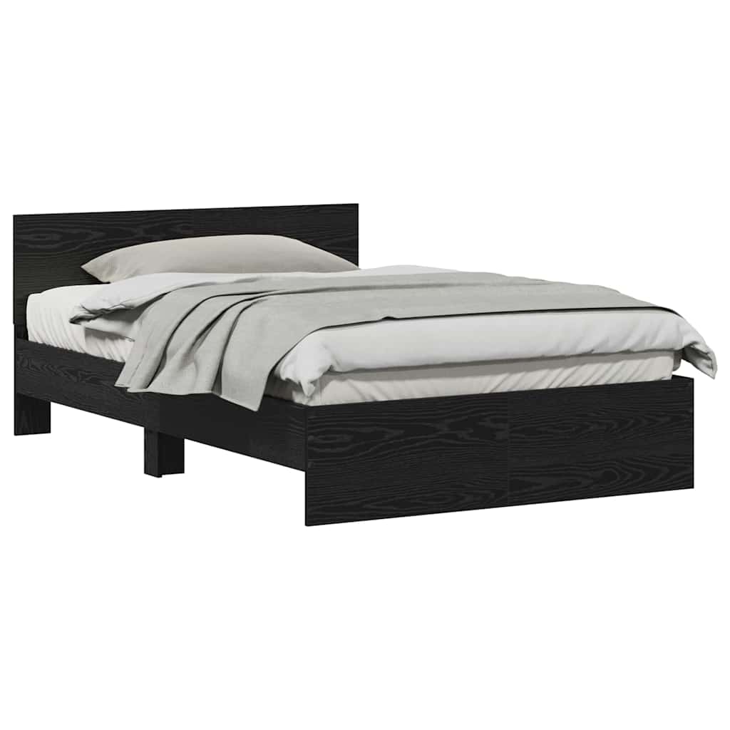 Struttura letto con testata Rovere Nero 120 x 190 cm