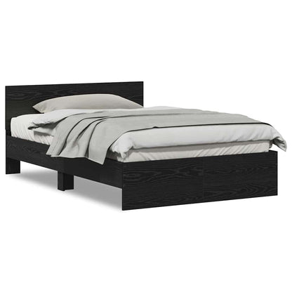 Struttura letto con testata Rovere Nero 120 x 190 cm
