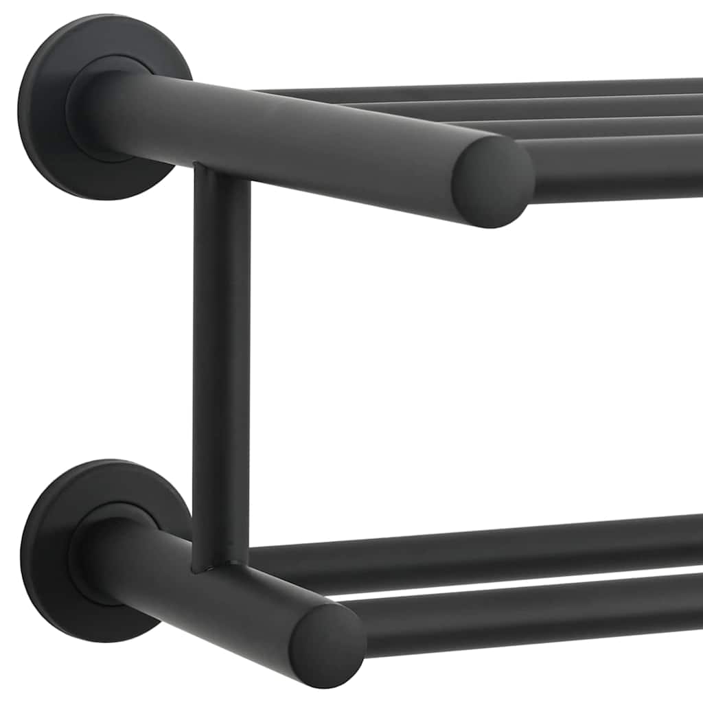 Porta asciugamani Nero 61 x 23 x 17 cm Acciaio inossidabile