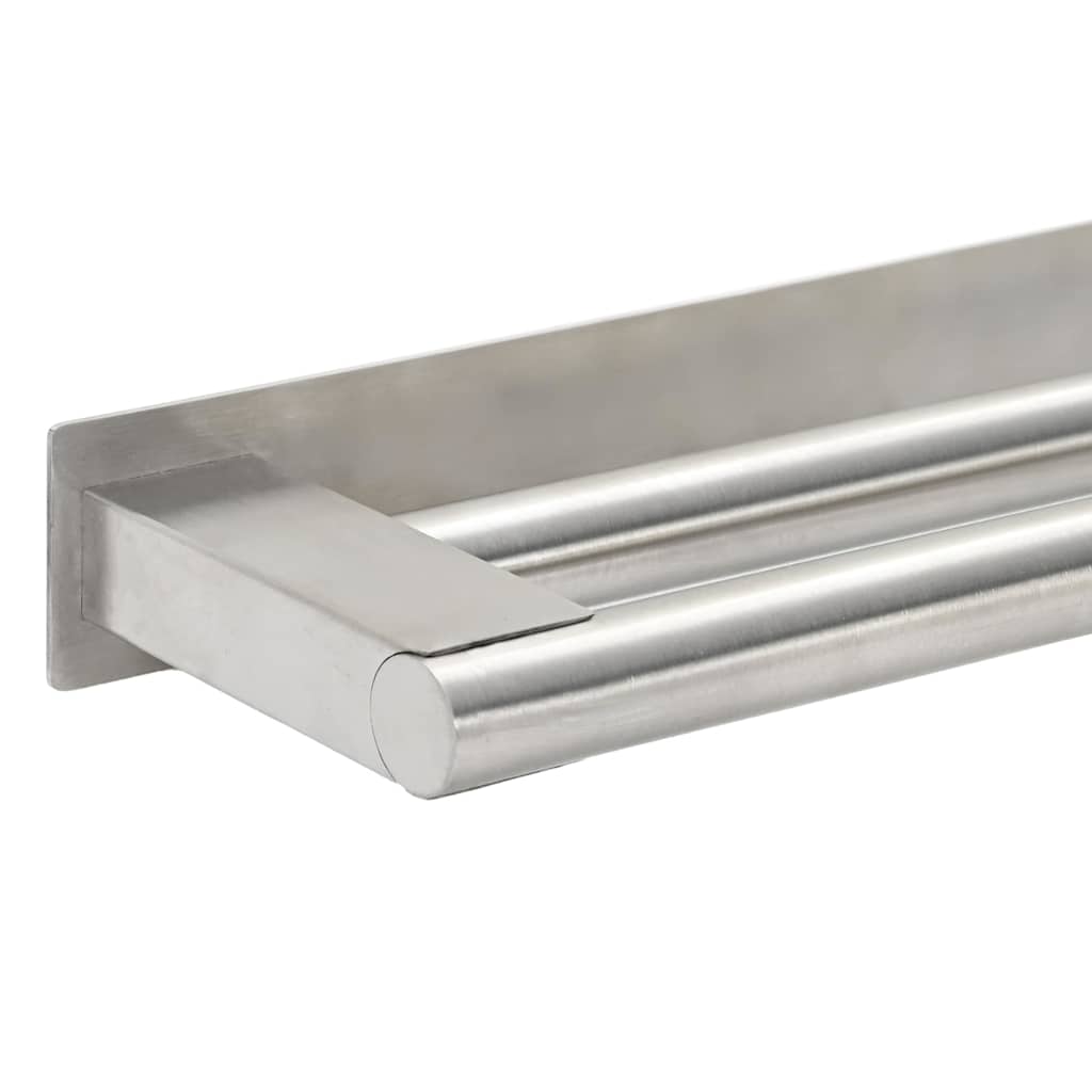 Porta asciugamani Argento 40 x 9 x 4 cm Acciaio inossidabile | homemem39