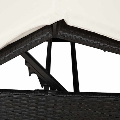 Lettino doppi con Tetto Nero 205 x 129 x 200 cm Rattan PE