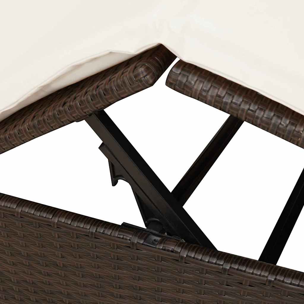 Lettino doppi con Tetto Marrone 205 x 129 x 200 cm Rattan PE