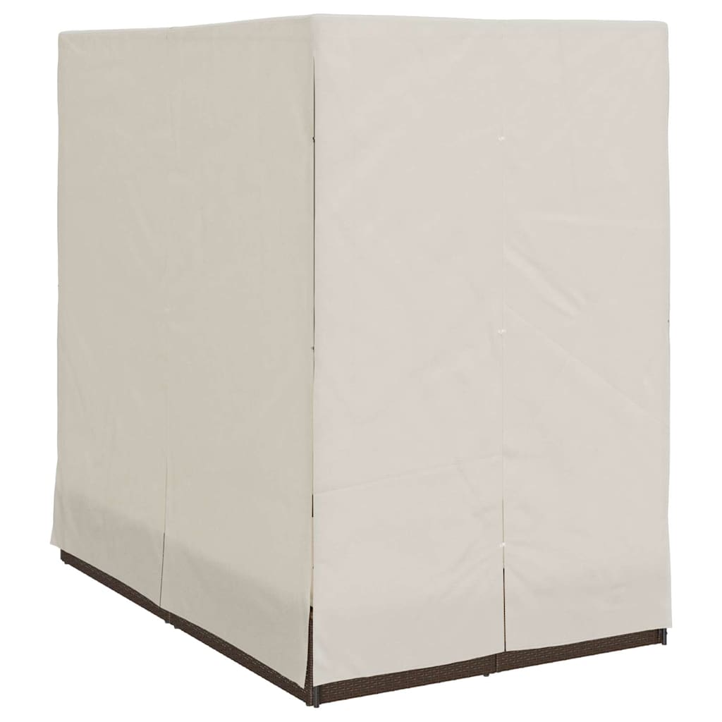 Lettino doppi con Tetto Marrone 205 x 129 x 200 cm Rattan PE