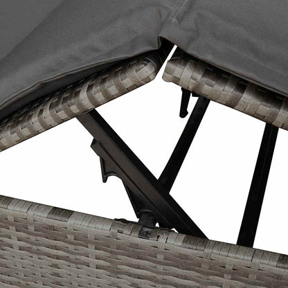 Lettino doppi con Tetto Grigio 205 x 129 x 200 cm Rattan PE