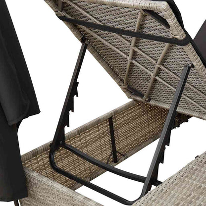 Lettino doppi con Tetto Grigio chiaro 205 x 129 x 200 cm