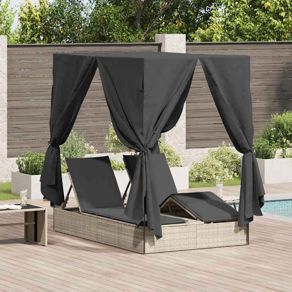 Lettino doppi con Tetto Grigio chiaro 205 x 129 x 200 cm