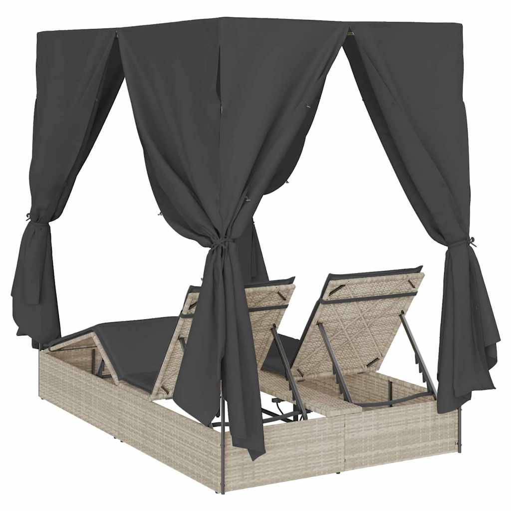 Lettino doppi con Tetto Grigio chiaro 205 x 129 x 200 cm