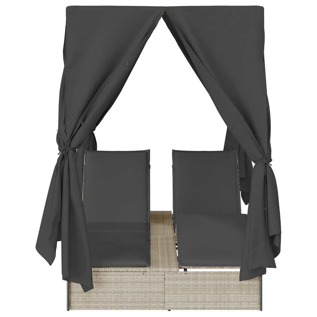 Lettino doppi con Tetto Grigio chiaro 205 x 129 x 200 cm