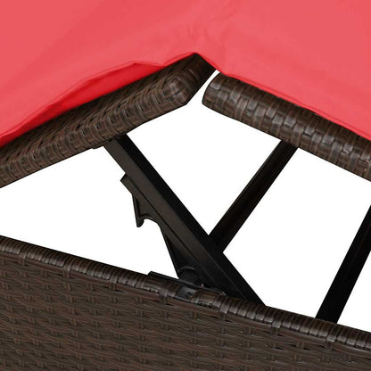 Lettino doppi con Tetto Marrone 205 x 129 x 200 cm Rattan PE