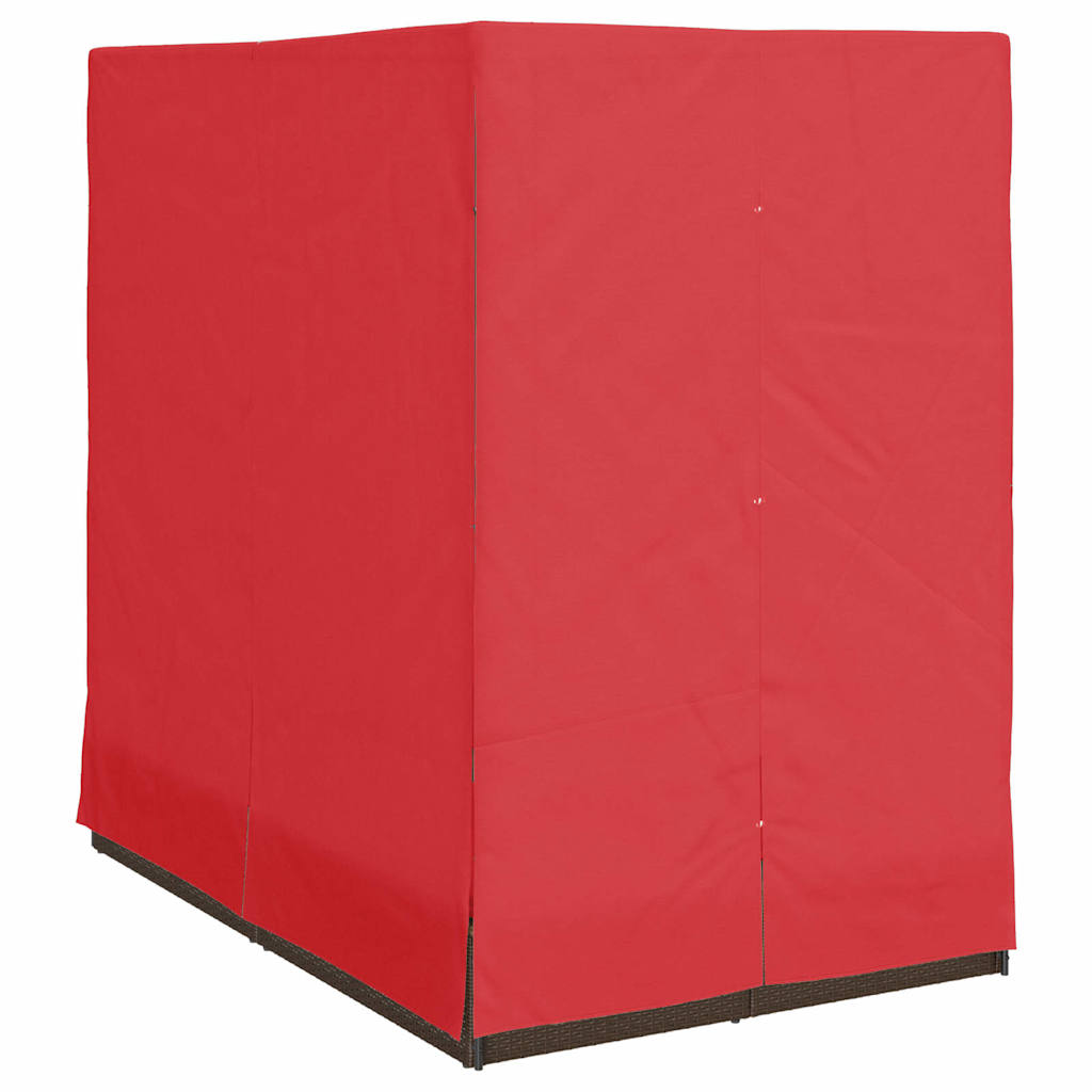 Lettino doppi con Tetto Marrone 205 x 129 x 200 cm Rattan PE