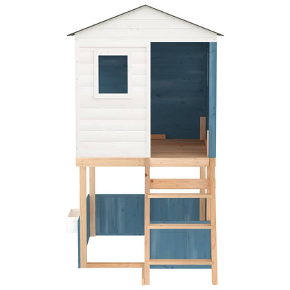 Set da Gioco da Esterno in Legno Massello di Abete Bianco e Blu | homemem39