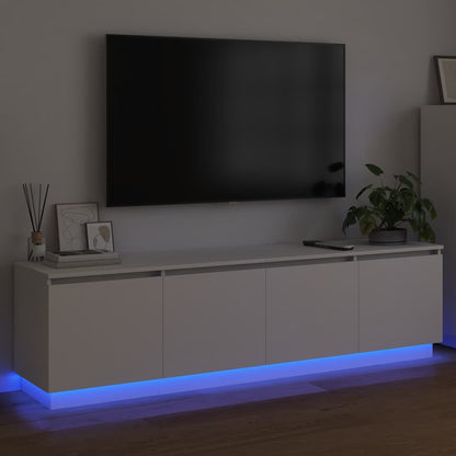 Mobile TV con LED Bianco 180 x 38 x 49 cm Legno multistrato