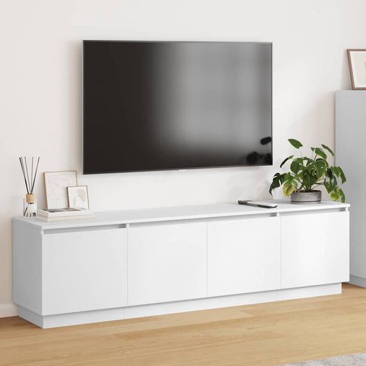Mobile TV con LED Bianco 180 x 38 x 49 cm Legno multistrato