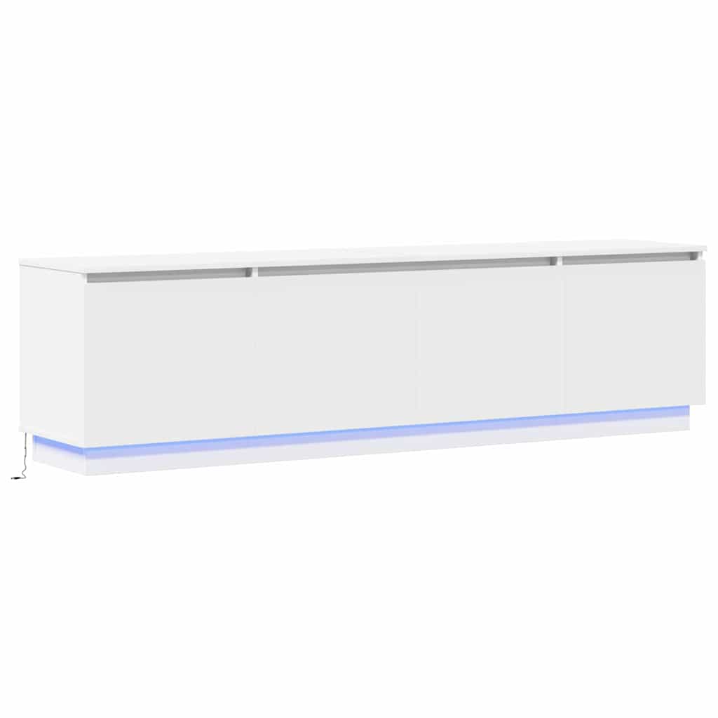 Mobile TV con LED Bianco 180 x 38 x 49 cm Legno multistrato