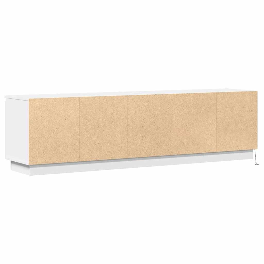 Mobile TV con LED Bianco 180 x 38 x 49 cm Legno multistrato