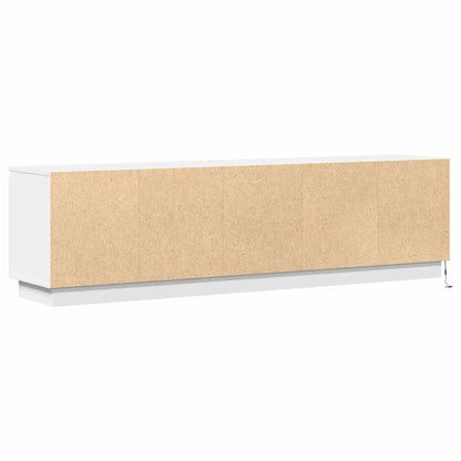 Mobile TV con LED Bianco 180 x 38 x 49 cm Legno multistrato