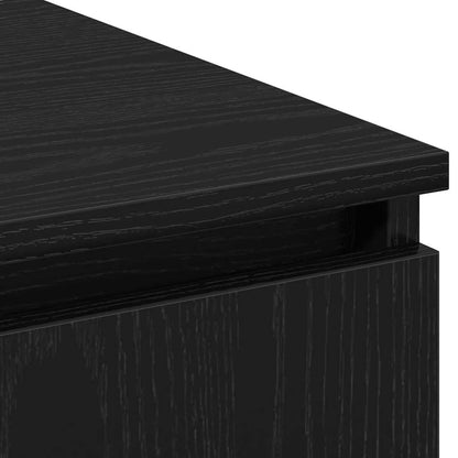 Mobile TV con LED Rovere nero 180 x 38 x 49 cm