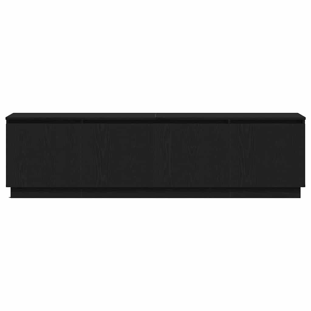 Mobile TV con LED Rovere nero 180 x 38 x 49 cm