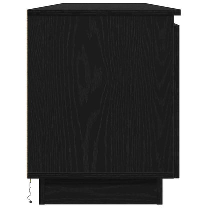 Mobile TV con LED Rovere nero 180 x 38 x 49 cm