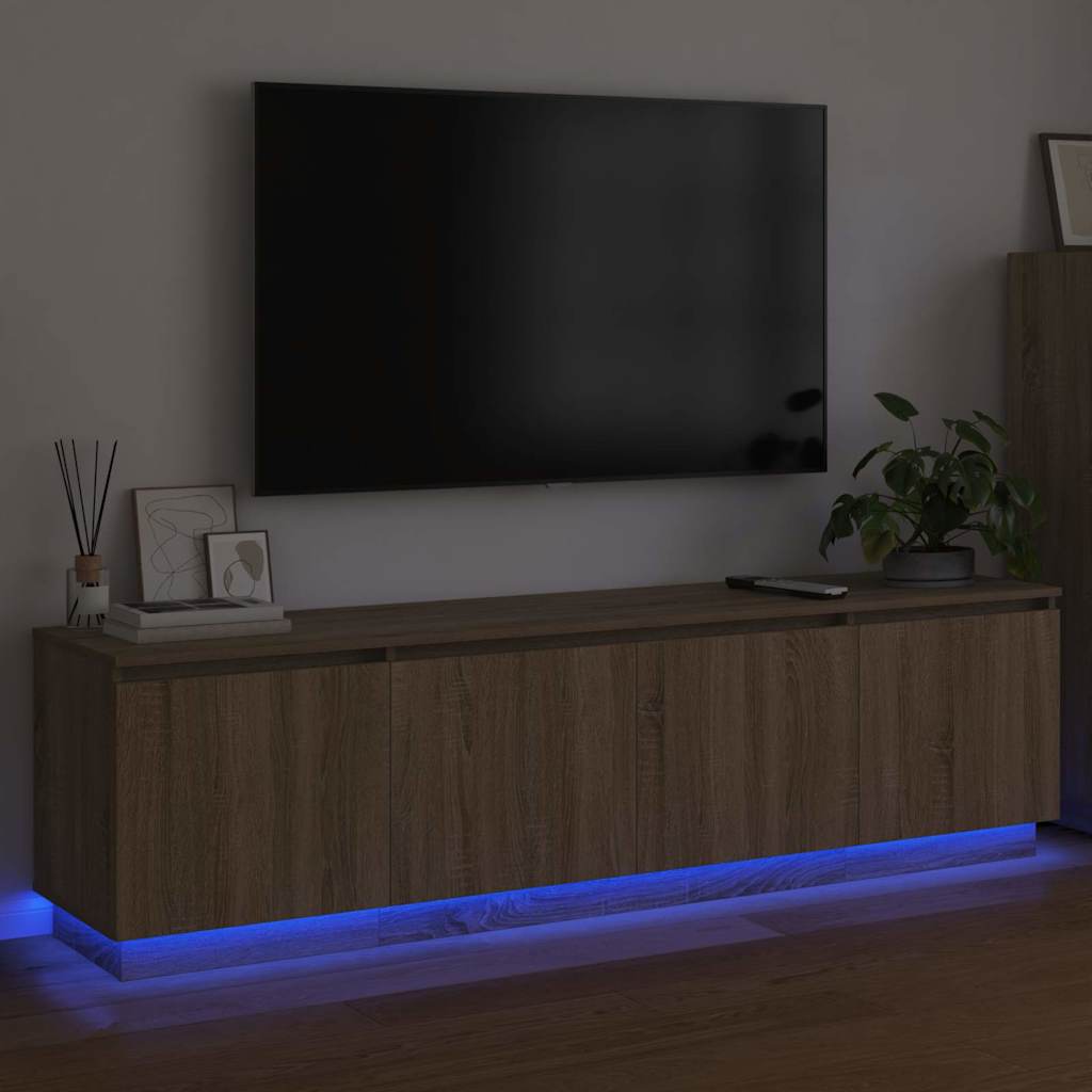 Mobile TV con LED rovere sonoma 180 x 38 x 49 cm