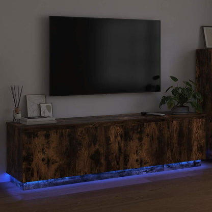Mobile TV con LED Rovere fumo 180 x 38 x 49 cm